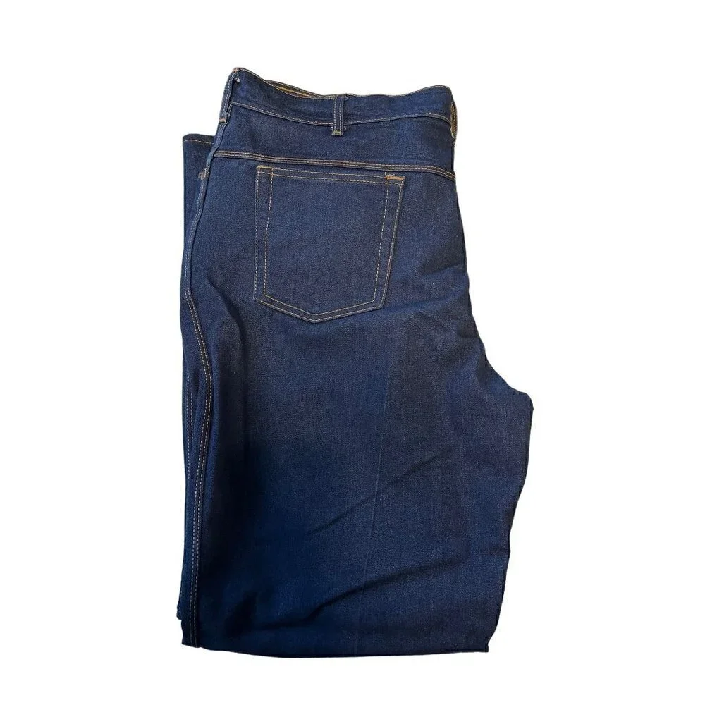 Women's Braxton Stretch Jeans 38/24 High Waist Straight Leg, Dark Wash - Picture 3 of 5